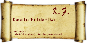 Kocsis Friderika névjegykártya