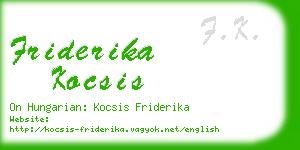 friderika kocsis business card